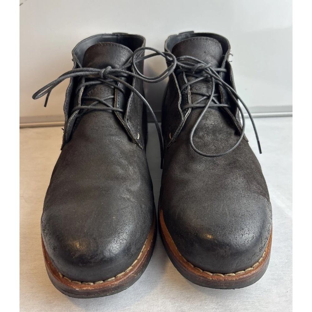 RAG & BONE Men's Ankle Boots Black Distressed Leather Size 11 Lace Up